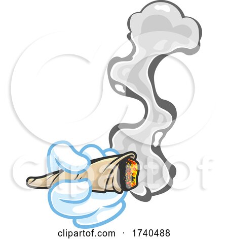 Cartoon Hand Holding a Marijuana Joint by Hit Toon