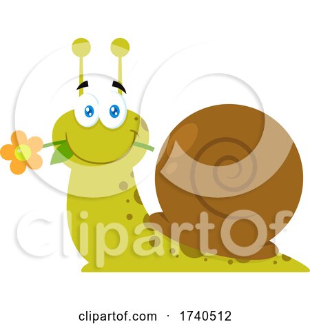 Sweet Snail with a Flower by Hit Toon
