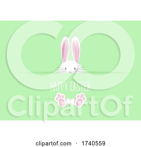Cute Easter Background with Bunny by KJ Pargeter