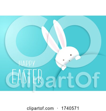 Happy Easter Background with Cute Bunny by KJ Pargeter