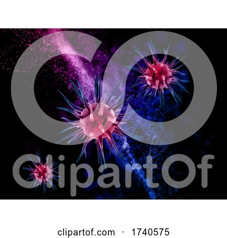 3D Medical Background with Flowing Particles Design and Abstract Virus Cells by KJ Pargeter
