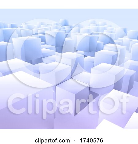 3D Modern Abstract Background with Floating Cubes by KJ Pargeter
