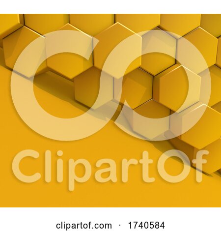 3D Abstract Modern Background with Extruding Hexagons by KJ Pargeter
