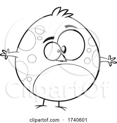 Cartoon Black and White Fat Spotted Easter Chick by toonaday
