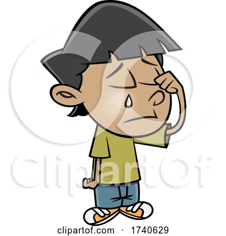 Cartoon Boy Crying by toonaday