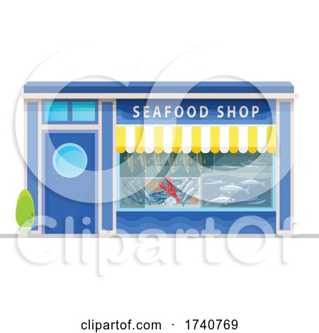 Seafood Shop Building Storefront by Vector Tradition SM