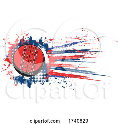 Cricket Ball and Grunge by Vector Tradition SM