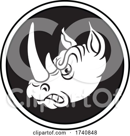 Rhino School or Sports Team Masoct Head by Johnny Sajem