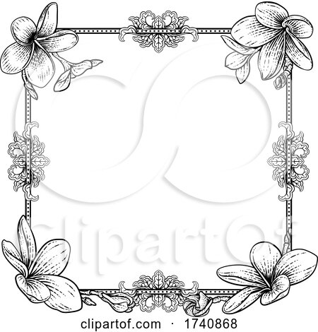 Plumeria Frangipani Tropical Flower Wedding Invite by AtStockIllustration