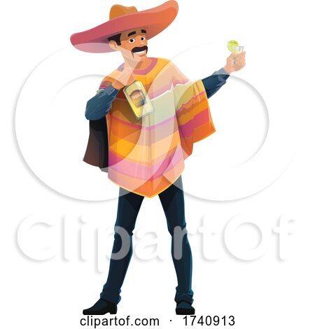Mexican Man with Tequila by Vector Tradition SM