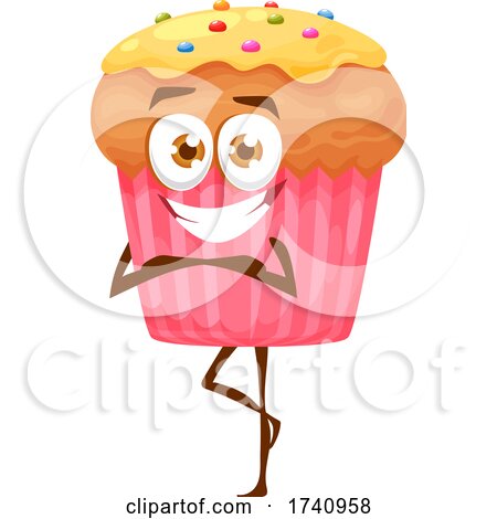 Cupcake Food Character by Vector Tradition SM