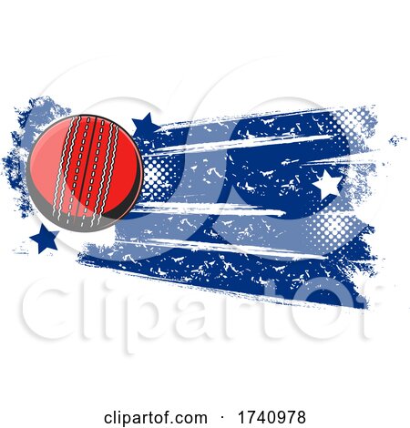 Cricket Ball with Grunge by Vector Tradition SM