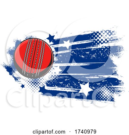 Cricket Ball with Grunge by Vector Tradition SM