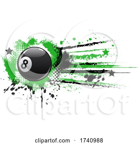 Billiards Eight Ball and Grunge by Vector Tradition SM