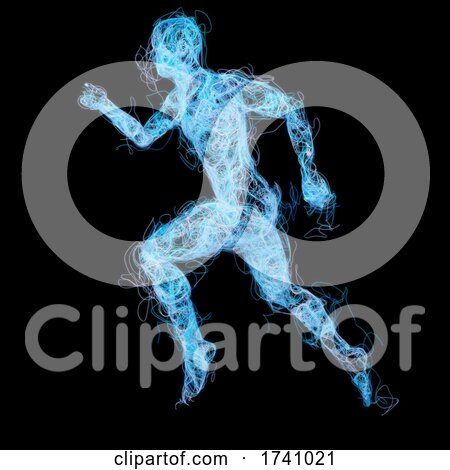 3D Medical Male Figure Made of Glowing Splines by KJ Pargeter