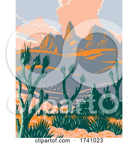 Castle Mountains National Monument Located in the Mojave Desert and San Bernardino County California WPA Poster Art by patrimonio