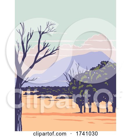 Capulin Volcano National Monument with Extinct Cinder Cone Volcano Part of Raton Clayton Volcanic Field in New Mexico WPA Poster Art by patrimonio