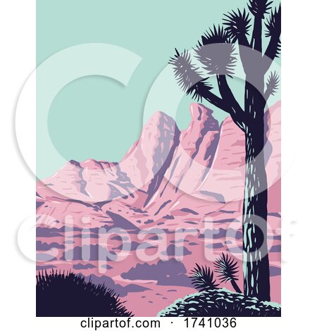 Joshua Tree in the Remote and Rugged Desert Landscape of Gold Butte National Monument in Clark County Nevada WPA Poster Art by patrimonio