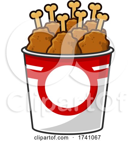 Cartoon Fried Chicken in a Bucket by Hit Toon