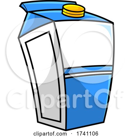 Cartoon Blue and White Milk Carton by Hit Toon