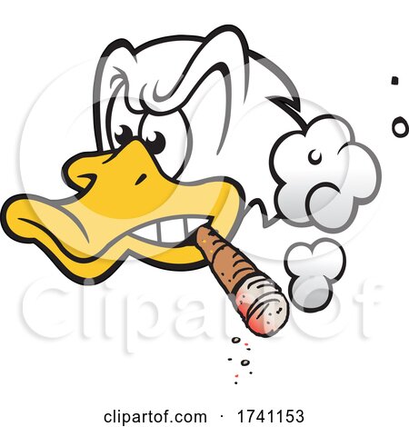 Cartoon Duck Smoking a Cigar by Johnny Sajem