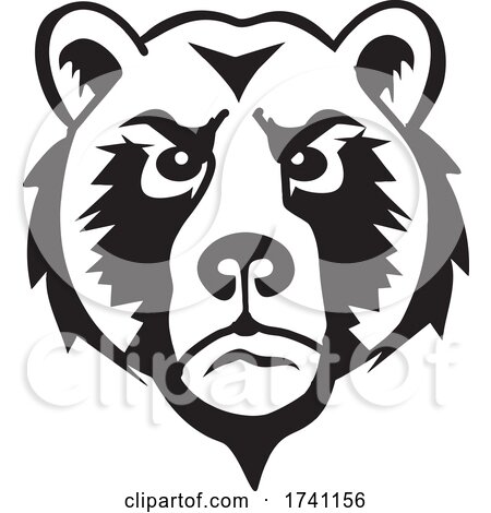 Black and White Bear Mascot Head by Johnny Sajem
