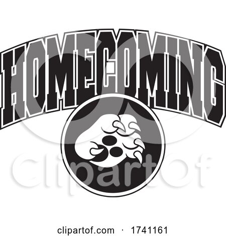 Black and White Big Cat Paw with HOMECOMING Text by Johnny Sajem
