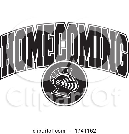 Black and White Knights Helmet with HOMECOMING Text by Johnny Sajem