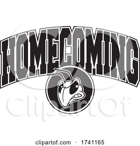 Black and White Yellow Jacket or Hornet with HOMECOMING Text by Johnny Sajem