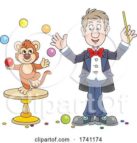 Magician with a Juggling Monkey by Alex Bannykh