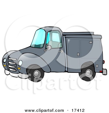 Blue Work Truck With Built In Compartments For Needed Supplies Clipart Illustration by djart