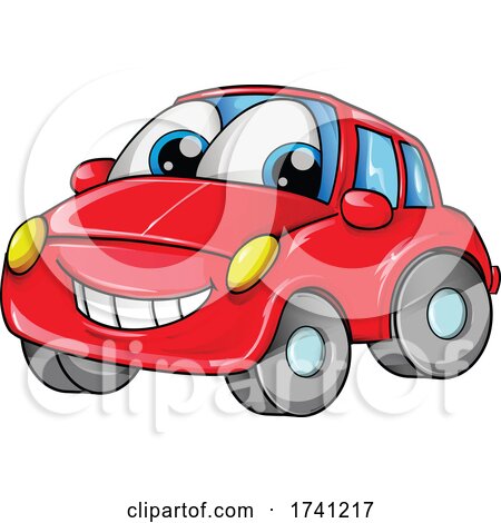 Red Car Mascot Cartoon by Domenico Condello