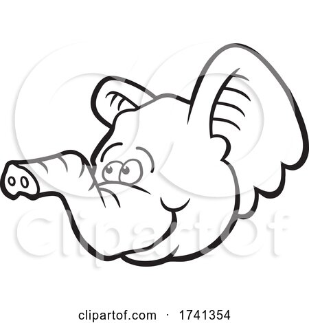 Baby Elephant Mascot in Black and White by Johnny Sajem