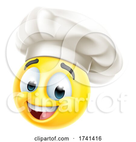 Chef Emoticon Cook Cartoon Face by AtStockIllustration