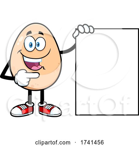 Egg Character with a Sign by Hit Toon