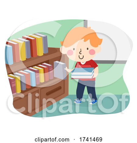 Kid Boy Library Assistant Illustration by BNP Design Studio