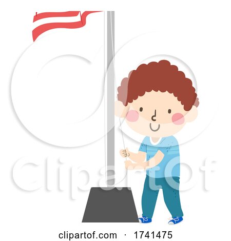 Kid Boy Class Flag Helper Illustration by BNP Design Studio