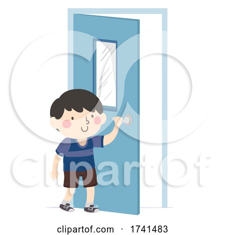 Kid Boy Classroom Job Door Monitor Illustration by BNP Design Studio