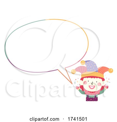 Kid Clown Costume Speech Bubble Illustration by BNP Design Studio