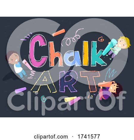 Stickman Kids Chalk Art Lettering Illustration by BNP Design Studio