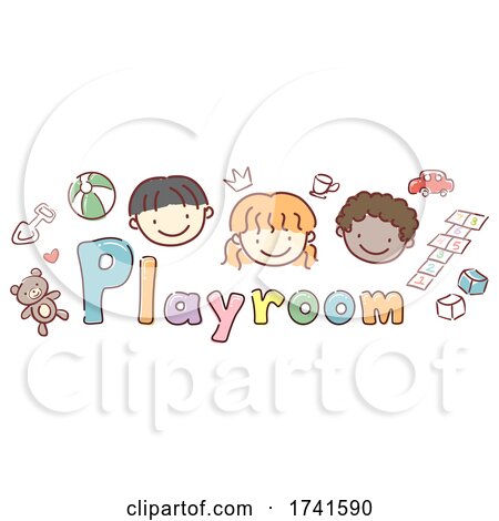 Stickman Kids School Playroom Text Illustration by BNP Design Studio