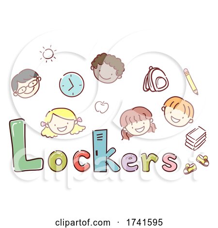 Stickman Kids School Lockers Illustration by BNP Design Studio
