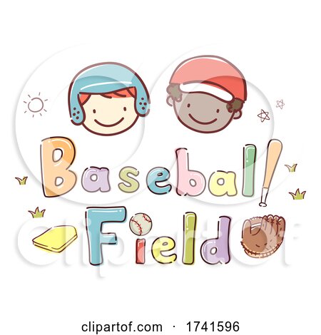 Stickman Kids School Baseball Field Illustration by BNP Design Studio