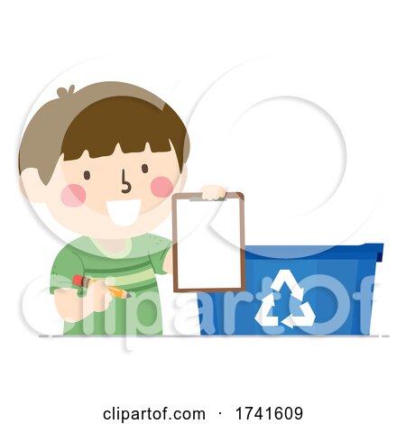 Kid Boy Recycle Bin List Illustration by BNP Design Studio