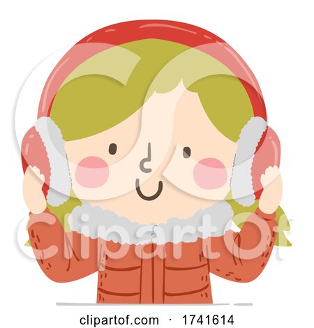 Kid Girl Ear Muffs Winter Illustration by BNP Design Studio