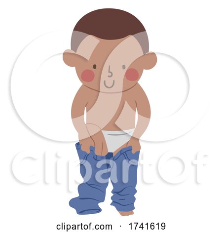Kid Boy Put on Pants Illustration by BNP Design Studio