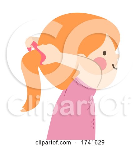 Kid Girl Ponytail Tie Illustration by BNP Design Studio