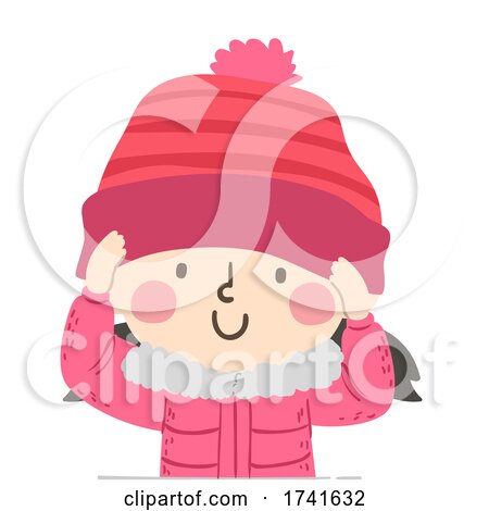 Kid Girl Wear Beanie Bonnet Illustration by BNP Design Studio