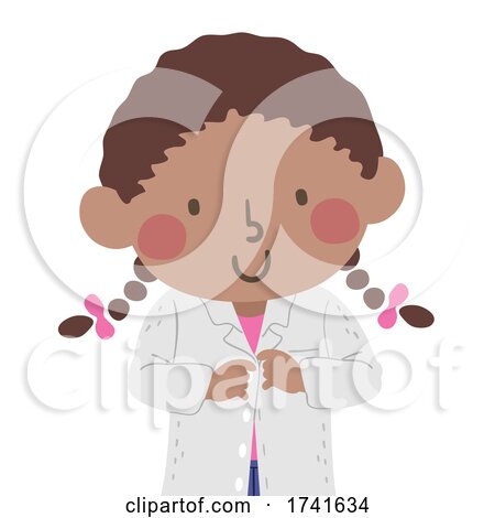 Kid Girl Wear Laboratory Coat Illustration by BNP Design Studio