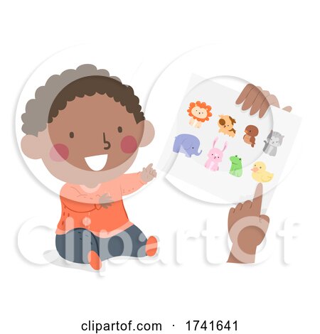 Kid Toddler Boy Black Learn Animals Paper Print by BNP Design Studio
